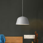 Nordic Style Dome Shade Hanging Ceiling Light 10"/16" Dia 1 Light Metal Pendant Lamp in Black/Green for Bedroom