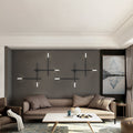 Metal Crossed Lines Wall Sconce Light Simplicity 4 Lights Black/Gold Wall Lamp in Warm/White Light