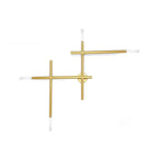 Metal Crossed Lines Wall Sconce Light Simplicity 4 Lights Black/Gold Wall Lamp in Warm/White Light