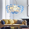 Hand-Worked Blooming LED Chandelier Modern Stylish Acrylic Blue/Purple Suspended Lighting Fixture, 21"/31" Wide