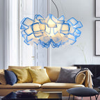 Hand-Worked Blooming LED Chandelier Modern Stylish Acrylic Blue/Purple Suspended Lighting Fixture, 21"/31" Wide