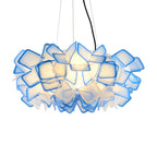 Hand-Worked Blooming LED Chandelier Modern Stylish Acrylic Blue/Purple Suspended Lighting Fixture, 21"/31" Wide