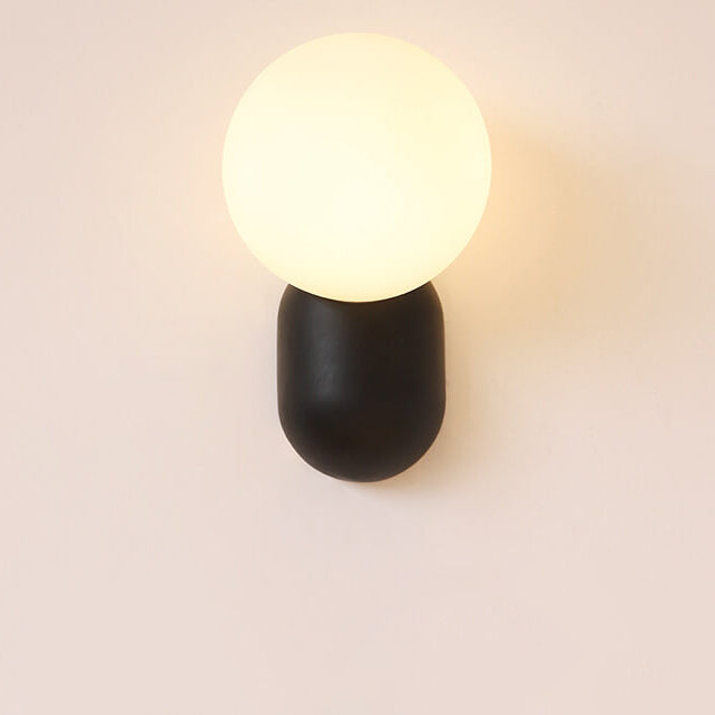 Modern Glass Globe Wall Light | 1-Light