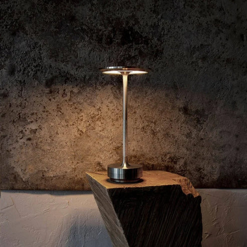 Modern Brass Cone LED Rechargeable Table Lamp 1-Light