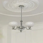 Modern Chandelier with Opal Glass Shades – Elegant Ceiling Lamp