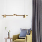Drum Aluminum Island Pendant Modern Simple 3/5-Head Black/Gold Ceiling Light Fixture in Warm/White Light