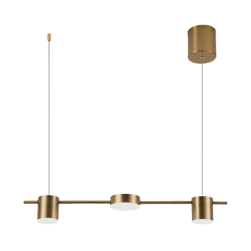 Drum Aluminum Island Pendant Modern Simple 3/5-Head Black/Gold Ceiling Light Fixture in Warm/White Light
