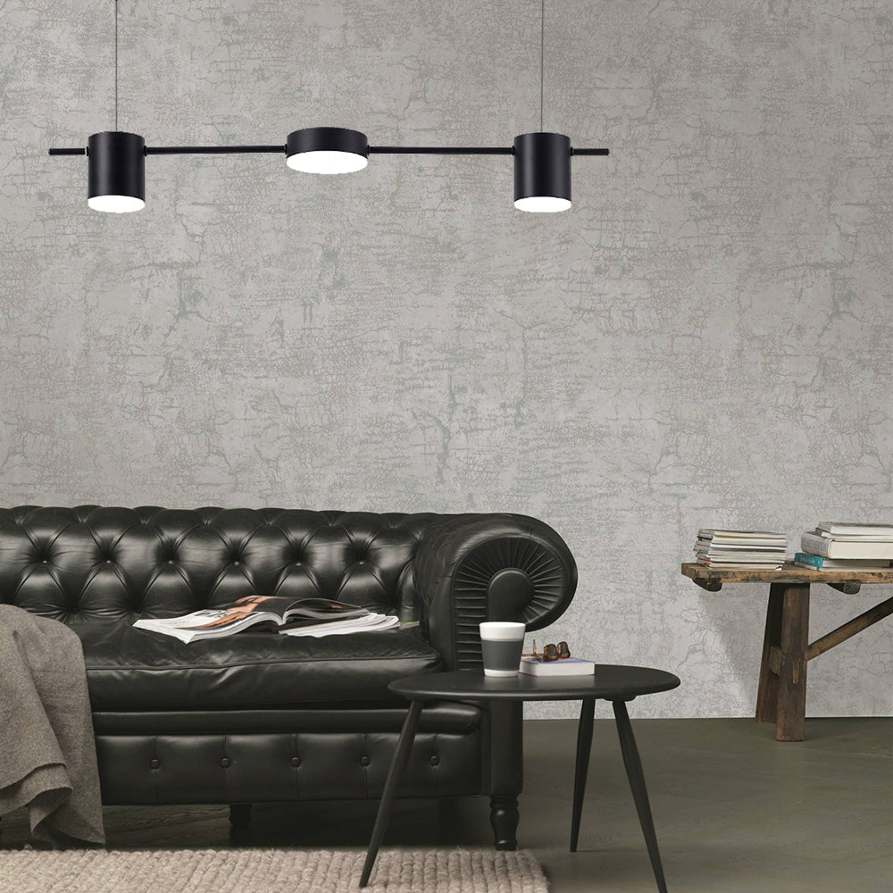Drum Aluminum Island Pendant Modern Simple 3/5-Head Black/Gold Ceiling Light Fixture in Warm/White Light