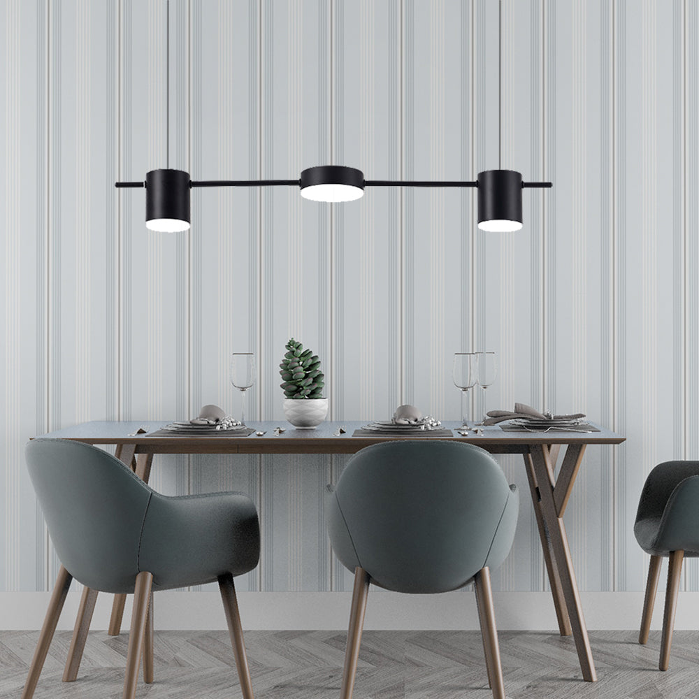 Drum Aluminum Island Pendant Modern Simple 3/5-Head Black/Gold Ceiling Light Fixture in Warm/White Light