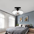 Glass Oval Flush Mount Lamp Simple Style 1 Light Clear/Amber/Smoky Ceiling Flush Mount for Hallway