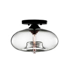 Glass Oval Flush Mount Lamp Simple Style 1 Light Clear/Amber/Smoky Ceiling Flush Mount for Hallway
