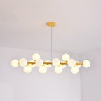 Valentina Bass Glass Bubble Golden Chandelier