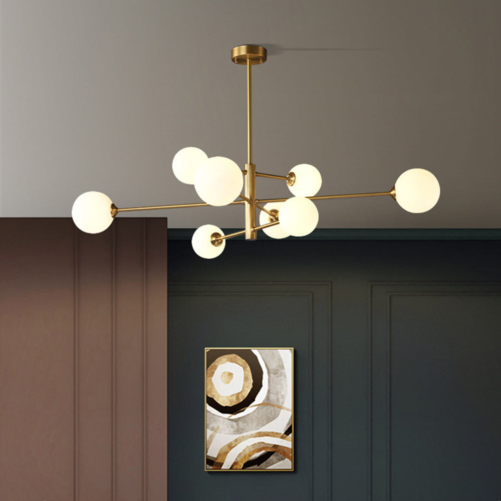 Truva Modern Bubble Chandelier. Copper/Glass. Black/Copper. Living Room