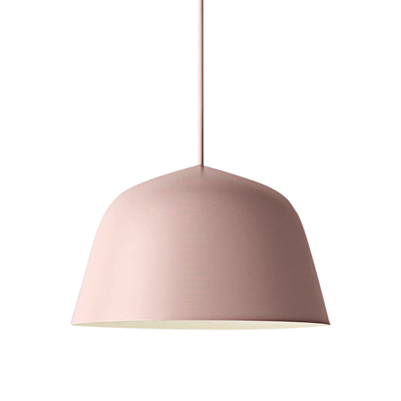 Nordic Style Dome Shade Hanging Ceiling Light 10"/16" Dia 1 Light Metal Pendant Lamp in Black/Green for Bedroom