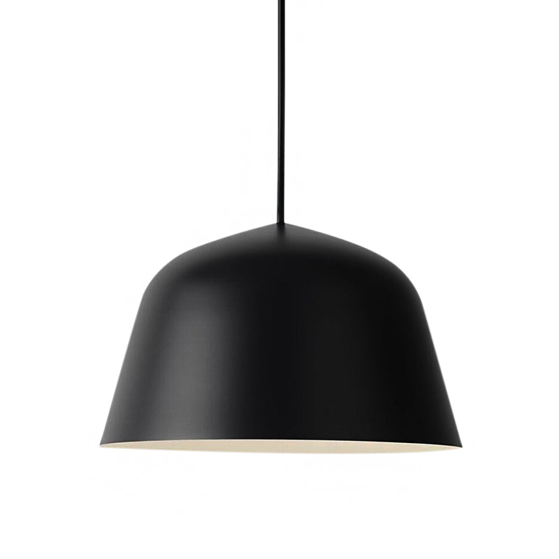 Nordic Style Dome Shade Hanging Ceiling Light 10"/16" Dia 1 Light Metal Pendant Lamp in Black/Green for Bedroom