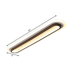 Oval Flush Ceiling Light Contemporary Metal LED Black/White Ceiling Light with Acrylic Diffuser in White/Warm Light, 19"/23"/31" Wide