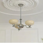 Modern Chandelier with Opal Glass Shades – Elegant Ceiling Lamp