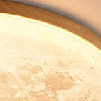 Nordic Wood & PVC Round LED Flush Mount Ceiling Light 1-light