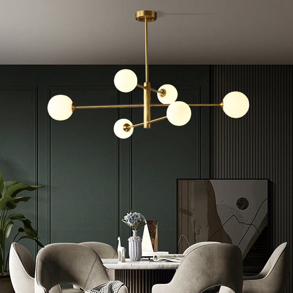 Truva Modern Bubble Chandelier. Copper/Glass. Black/Copper. Living Room