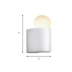 White Ball Wall Lighting Modernist Led Milk Glass Wall Lamp Fixture with Small/Medium/Large Size in White/Warm Light