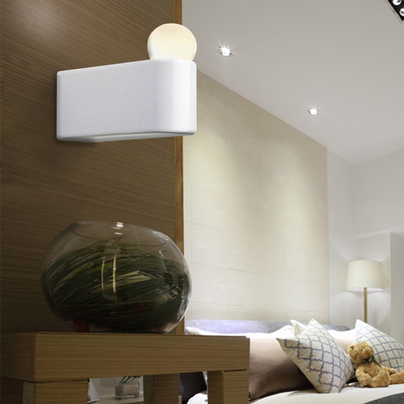 White Ball Wall Lighting Modernist Led Milk Glass Wall Lamp Fixture with Small/Medium/Large Size in White/Warm Light