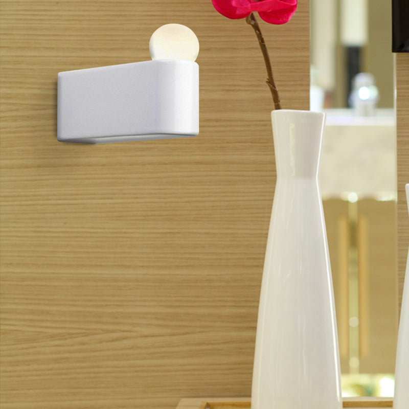 White Ball Wall Lighting Modernist Led Milk Glass Wall Lamp Fixture with Small/Medium/Large Size in White/Warm Light