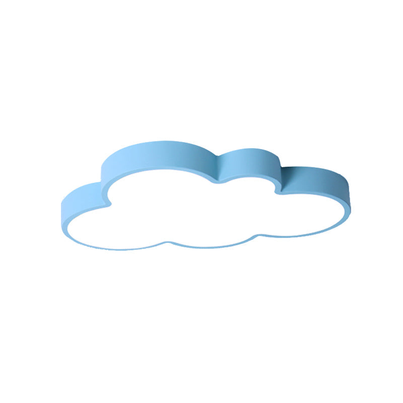 Cloud Child Bedroom Flush Mount Light Acrylic Nordic Style Macaron Colored Ceiling Lamp