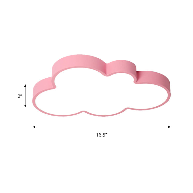 Cloud Child Bedroom Flush Mount Light Acrylic Nordic Style Macaron Colored Ceiling Lamp