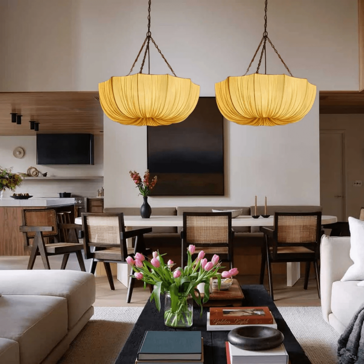 Aurelia Vintage Fabric Hanging Light