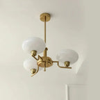 Modern Chandelier with Opal Glass Shades – Elegant Ceiling Lamp