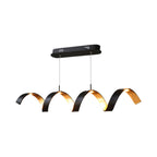 Black and Gold Twisted Ceiling Lamp Simplicity Single Light Acrylic Chandelier Pendant over Table