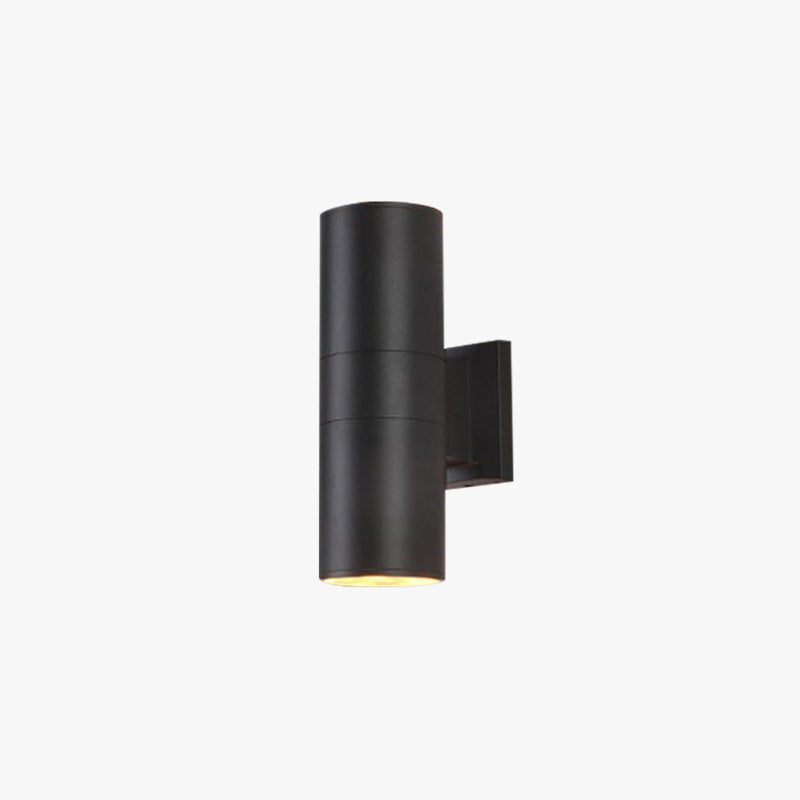 Kren Minimalist Metal Double-headed Outdoor Wall Lamp, Black