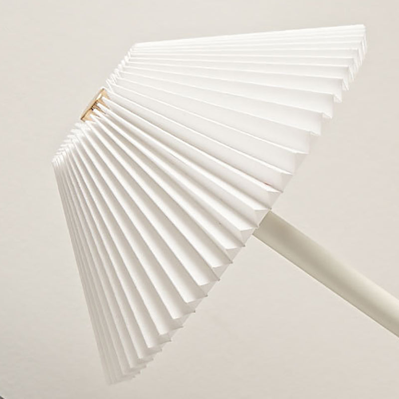 Scandinavian Brass Pleated Fabric Cone Table Light | 1-Light
