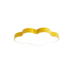Yellow Cloud Close to Ceiling Light Cartoon Metal LED Flush Mount in White/3 Color Light, 19.5"/23.5"/35.5" Wide