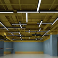 Linear Ceiling Suspension Lamp Modern Acrylic Black LED Drop Pendant for Office, 23.5"/47"/59" Width