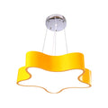 Child Care Centre LED Hanging Light Kids Red/Green/Yellow Finish Drop Pendant with Star Acrylic Shade, 11"/15" W