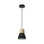 Cement Bottle Small Hanging Lamp Macaron Single Red/Grey/Green Ceiling Pendant Light with Wood Top