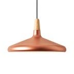 Conical Hanging Ceiling Light Macaron Aluminum 1-Bulb Pink/Gold/Grey and Wood Pendant Light Fixture over Table
