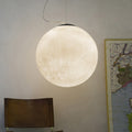 White Super Moon Pendulum Light Romantic Modern 1-Light Ceiling Hang Lamp, 10"/12"/16" Wide