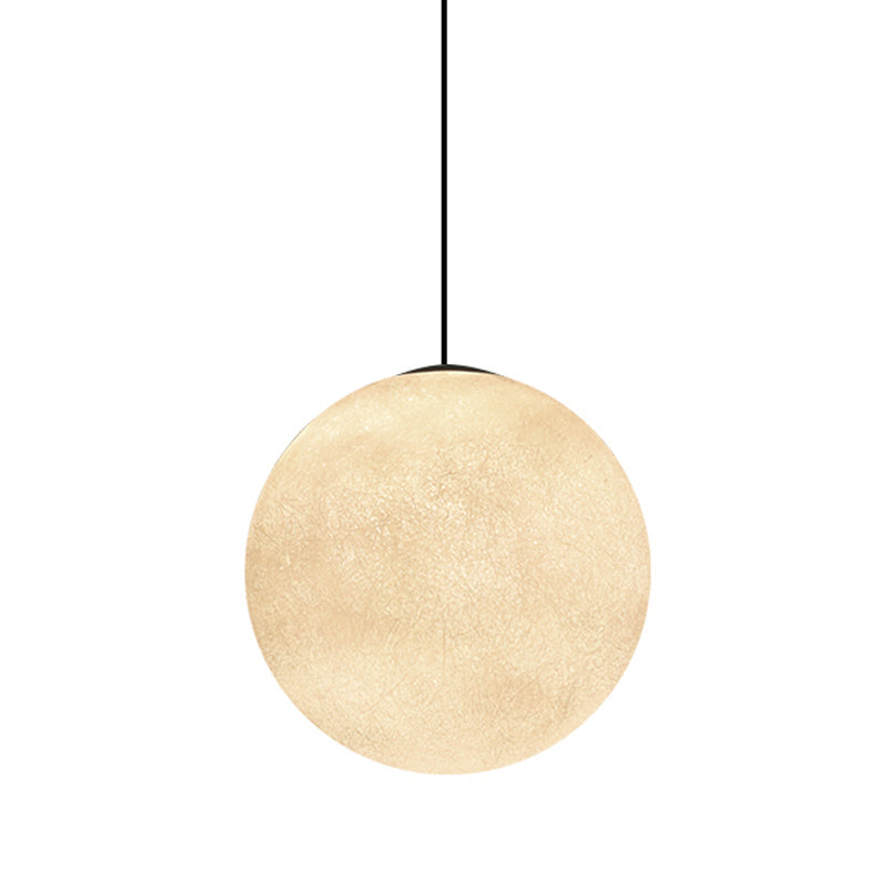 White Super Moon Pendulum Light Romantic Modern 1-Light Ceiling Hang Lamp, 10"/12"/16" Wide