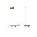 Clear/Amber/Smoke Grey Glass Ball Pendant Postmodern 7/9/11 Lights Black/Gold Hanging Island Light for Kitchen