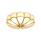 Scalloped/Bowl/Flower Frosted Glass Flush Mount Light Vintage 3 Lights Bedroom Ceiling Light in Brass