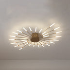 Black/Gold Burst Ceiling Light Fixture Contemporary 12/18/28 Lights Acrylic LED Semi Flush Mounted Lamp for Bedroom