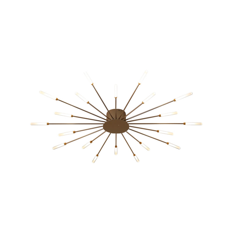 Black/Gold Burst Ceiling Light Fixture Contemporary 12/18/28 Lights Acrylic LED Semi Flush Mounted Lamp for Bedroom