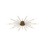 Black/Gold Burst Ceiling Light Fixture Contemporary 12/18/28 Lights Acrylic LED Semi Flush Mounted Lamp for Bedroom