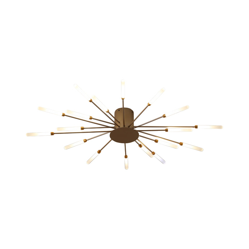 Black/Gold Burst Ceiling Light Fixture Contemporary 12/18/28 Lights Acrylic LED Semi Flush Mounted Lamp for Bedroom