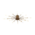 Black/Gold Burst Ceiling Light Fixture Contemporary 12/18/28 Lights Acrylic LED Semi Flush Mounted Lamp for Bedroom