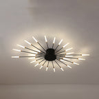 Black/Gold Burst Ceiling Light Fixture Contemporary 12/18/28 Lights Acrylic LED Semi Flush Mounted Lamp for Bedroom