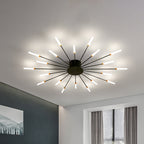 Black/Gold Burst Ceiling Light Fixture Contemporary 12/18/28 Lights Acrylic LED Semi Flush Mounted Lamp for Bedroom