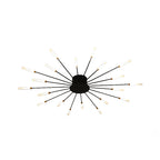 Black/Gold Burst Ceiling Light Fixture Contemporary 12/18/28 Lights Acrylic LED Semi Flush Mounted Lamp for Bedroom